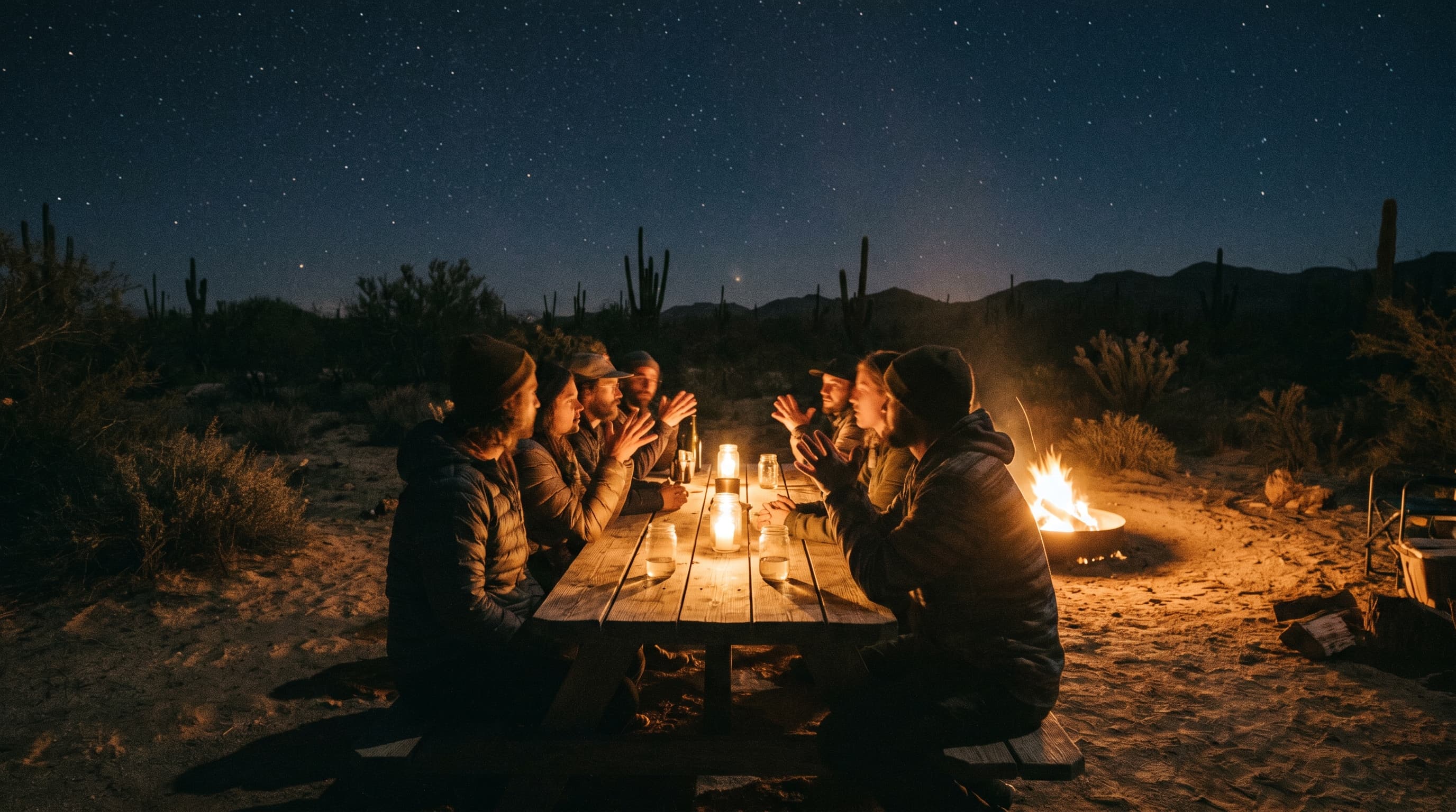 Guests gathered at the table